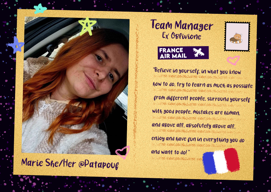 Ex Oblivione (@exoblivionegg) on Twitter photo Last but not least, we’re wrapping up our Women’s History Month posts by highlighting Marie, a dedicated manager in esports! ✨🗓️
Meet Marie (<a href="/Patapouf_Ow/">Patapouf 🌷</a>), a former team manager for Ex Oblivione NA, Azathoth, and Hypnos NA—now managing Overwatch AllForOne, the biggest league in Last but not least, we’re wrapping up our Women’s History Month posts by highlighting Marie, a dedicated manager in esports! ✨🗓️
Meet Marie (<a href="/Patapouf_Ow/">Patapouf 🌷</a>), a former team manager for Ex Oblivione NA, Azathoth, and Hypnos NA—now managing Overwatch AllForOne, the biggest league in