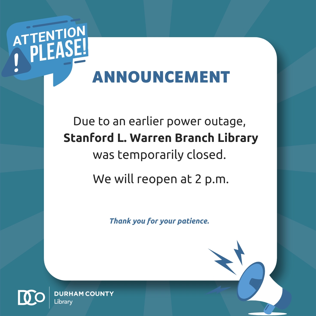 Announcement DurhamCountyLibrary.org