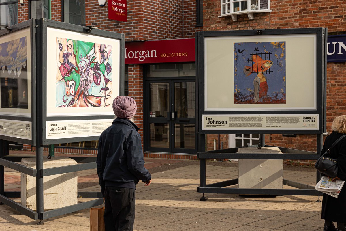 Owen_de_Visser's tweet image. Launching today: &apos;Surreal Solihull&apos;

A public on-street exhibition celebrating the legacy of the Solihull Surrealists, showcasing specially-created artworks by 30 local artists

Curated by @ruth_millington. Photos by yours truly. On until 31st May