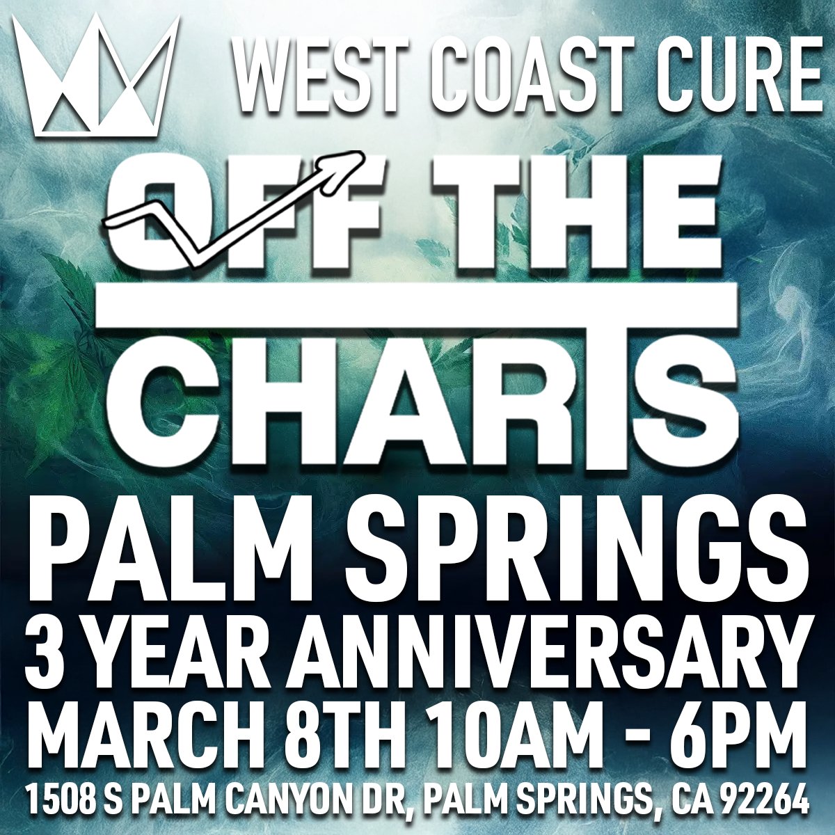 West Coast Cure (@westcoastcure) on Twitter photo Join us on March 8th from 10 AM - 6 PM <a href="/OTCPalmSprings/">Off The Charts Palm Springs</a> to celebrate their 3-year anniversary! West Coast Cure will be there with exclusive deals, free merch, and swag giveaways. Donāt miss out on the fun!
hubs.li/Q039L0x-0 Join us on March 8th from 10 AM - 6 PM <a href="/OTCPalmSprings/">Off The Charts Palm Springs</a> to celebrate their 3-year anniversary! West Coast Cure will be there with exclusive deals, free merch, and swag giveaways. Donāt miss out on the fun!
hubs.li/Q039L0x-0