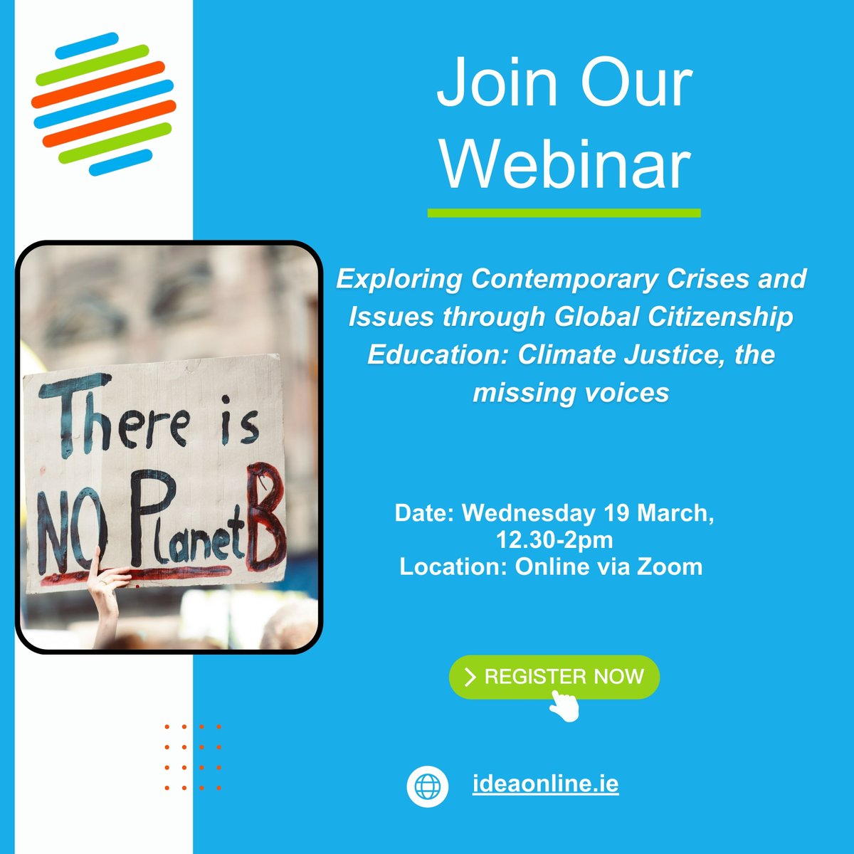 🌍 Join our webinar Climate Justice, the Missing Voices 
🗓️ Wednesday, March 19
🕛 12.30pm - 2pm (Online)
🌱 Explore the core of climate change and delve into intersectional feminism.
🔍 Discover the missing voices in the climate justice conversation.
 👉bit.ly/3R3YIUR