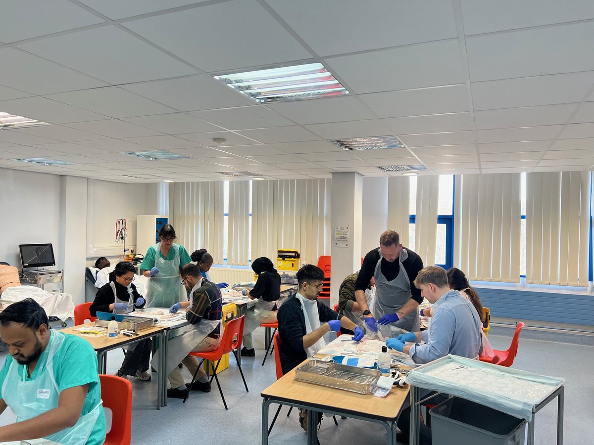MedEdSTH's tweet photo. 🔹 Basic Anastomosis Course in full swing! 🔹

💉 5 hands-on practicals:
✅ Hand-sewn &amp; stapled small bowel
✅ Stapled ileocolic
✅ Hand-sewn &amp; stapled colorectal
✅ Hand-sewn gastrojejunostomy
Expert faculty, 10 eager candidates 👏 #SurgicalTraining @SheffColorectal https://t.co/gCXDa7c4WV