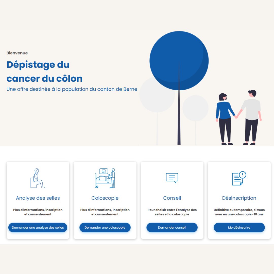 Détecter le cancer colorectal à un stade précoce 👀

Le programme de dépistage du cancer colorectal dans le canton de Berne s'adresse aux personnes âgées de 50 à 69 ans et offre un moyen simple de détection précoce. 👉 screening-be.ch/fr
