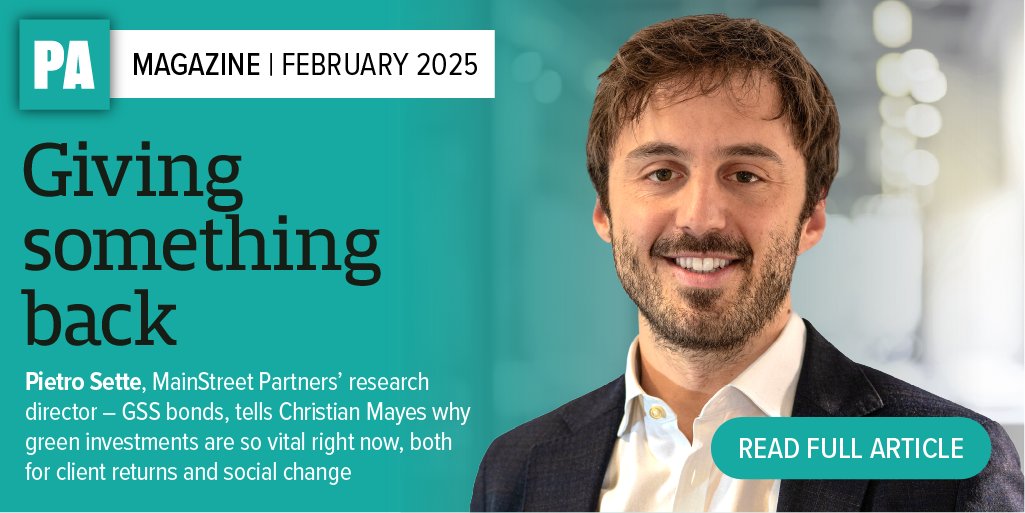 PortfAdviser's tweet image. Pietro Sette, MainStreet Partners’ research director – GSS bonds, tells Christian Mayes why green investments are so vital right now, both for client returns and social change.

Learn more: markallen.mydigitalpublication.co.uk/publication/?i…

#GreenInvestments #ClientReturns #SocialChange