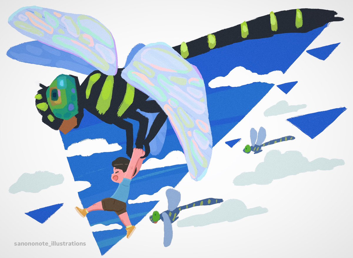 空を自由に飛びたいな🪽
#original #insects #dragonfly #procreate #sanononote