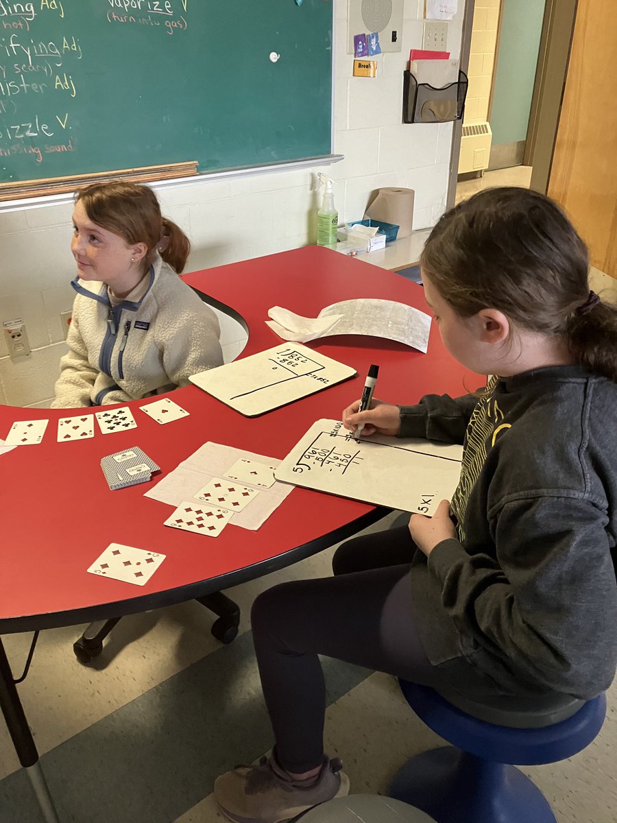 InvernessECA's tweet image. Our Grade 5 students put their division knowledge to the test with a friendly competition! Using four cards, they worked to create division problems, aiming for the biggest quotient to beat their partner. Great strategy, number sense, and fun all in one!
#SRCEMarchIsMathMonth