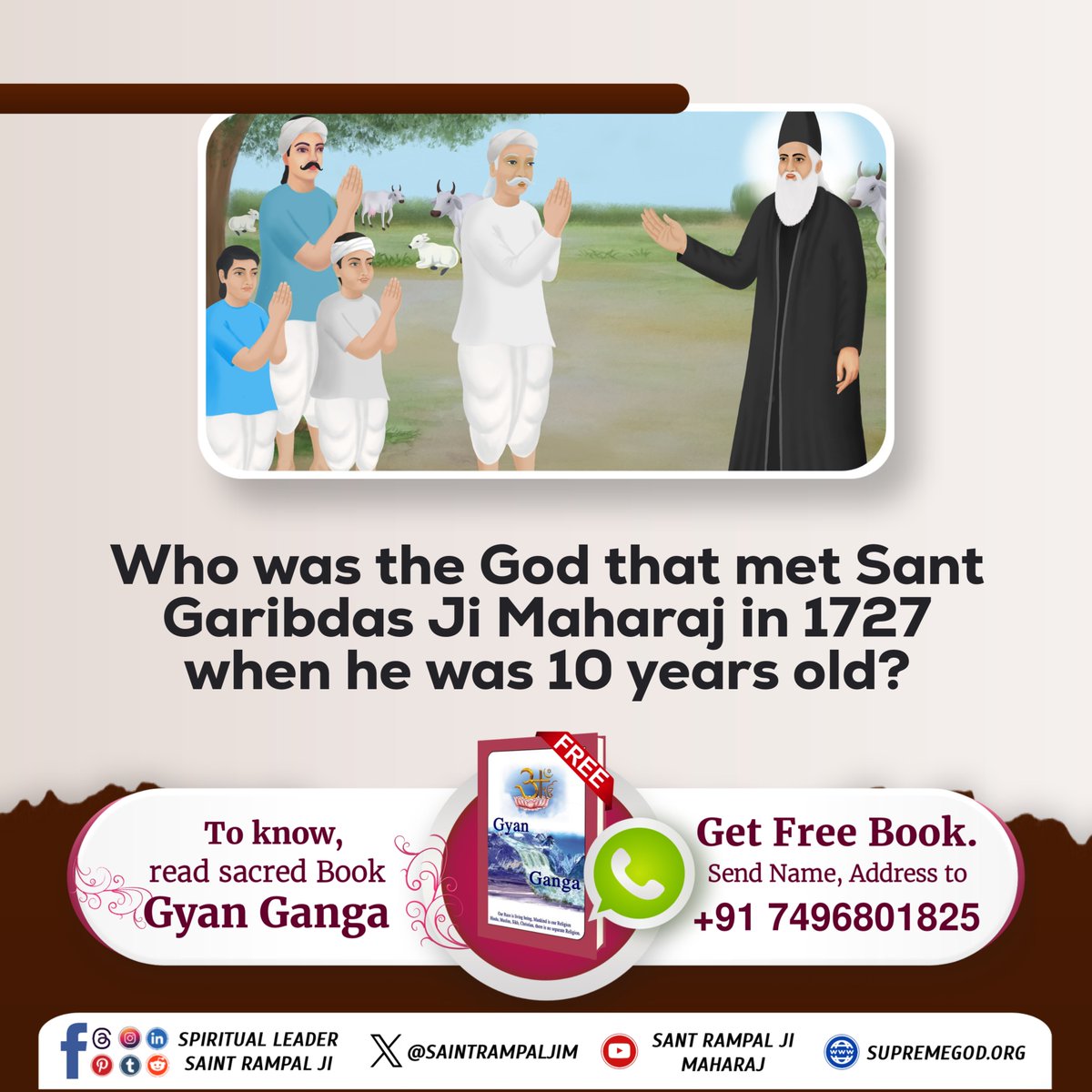 Who was the God that met Sant Garibdas Ji Maharaj in 1727 when he was 10 years old To know, visit Sant Rampal Ji Maharaj YouTube Channel. #गरीबदासजी_को_मिले_कबीरभगवान 5Days Left For Bodh Diwas of Sant Garibdas Ji