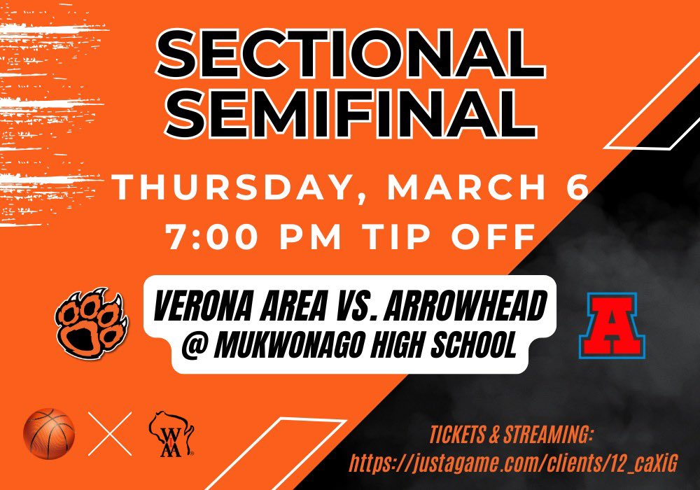 IT’S GAME DAY!!!! Come cheer on your cats tonight vs Arrowhead at Mukwonago! Tickets and livestream: justagame.com/clients/12_caX…