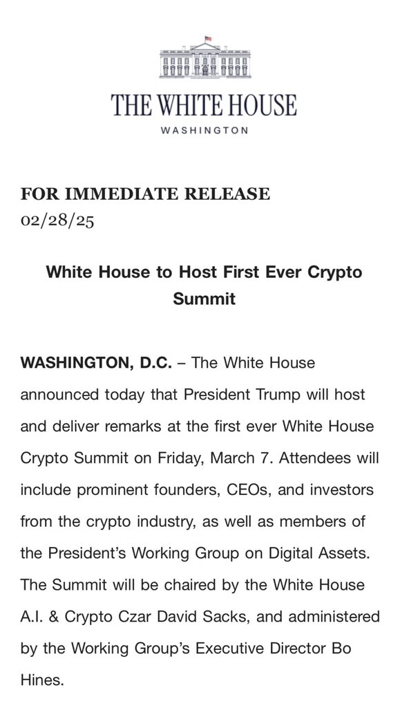 Opresidente Donald Trump realizará o primeiro White House Crypto Summit nesta sexta-feira, 7 de março. O evento reunirá fundadores, CEOs e grandes investidores do setor de criptomoedas para debater o futuro da indústria.

Recentemente, Trump já afirmou que Solana está entre os
