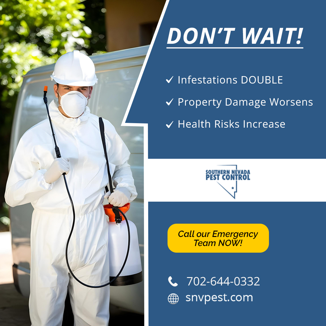 SNVPest's tweet image. ⚠️ DON&apos;T WAIT! Pest problems DOUBLE every few days. Stop the threat NOW before damage worsens!

ACT TODAY - CALL NOW:
📞 702-644-0332
🌐 snvpest.com

#EmergencyPestControl #ActNow #PestControl #HomeProtection #PestControlServices