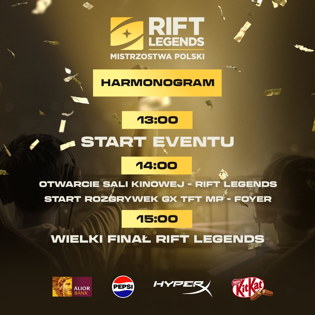 Co, gdzie i kiedy na wielkim finale Rift Legends Mistrzostw Polski w Złotych Tarasach? 🤔

Przedstawiamy harmonogram wydarzenia! 😎