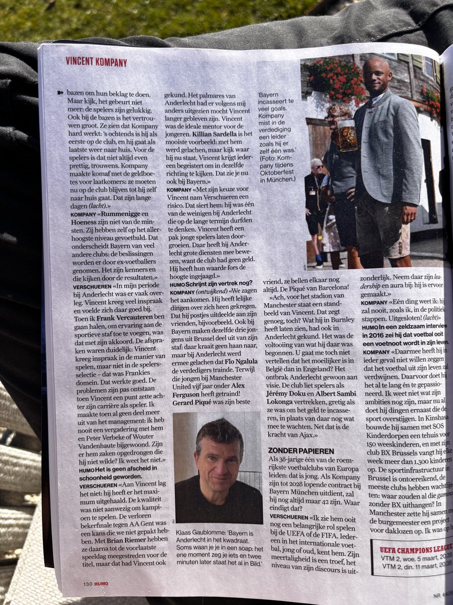3-0 vs  Leverkusen in CL. Straten voorsprong in Bundesliga. Offensief voetbal en vooral: iedereen is verbluft door kwaliteiten v Kompany. Geweldig. En zo jammer dat we er in België niet langer v konden genieten. De verantwoordelijken daarvoor hebben slechte punten gescoord.