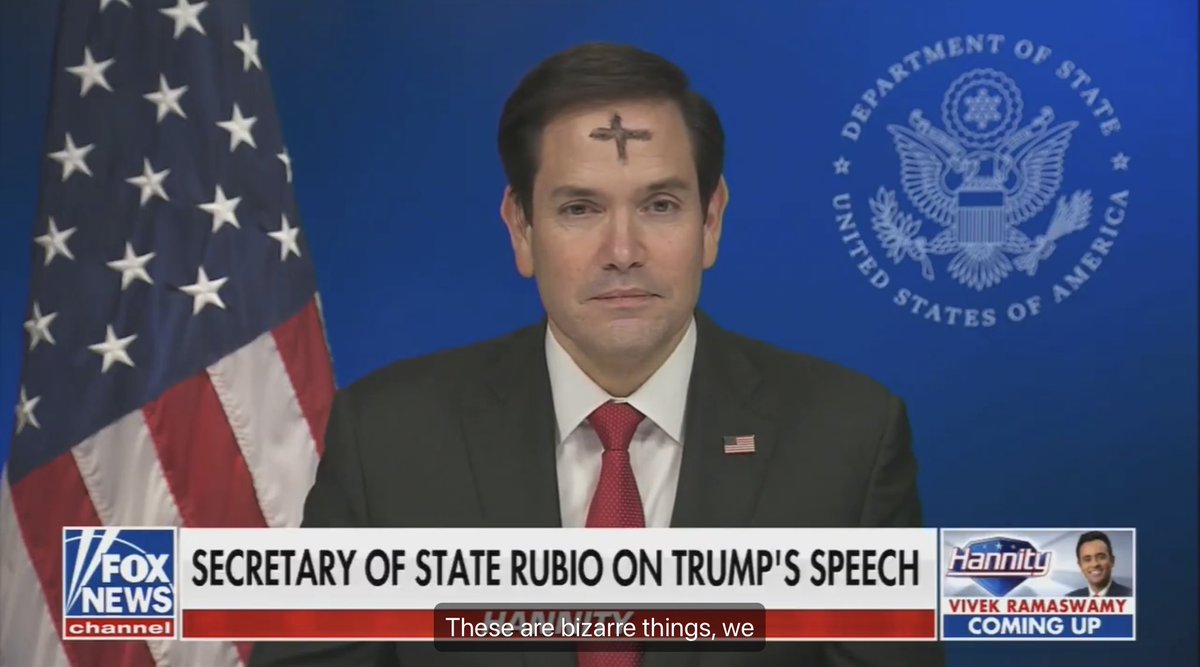 BrexitBuster's tweet photo. More hypocritical performative religiosity from some of the least Christian creatures creeping and slithering on the Earth today. Reminds me more of the Marco of the Beast.
#TrashWednesday https://t.co/KmMQ6zs4ws