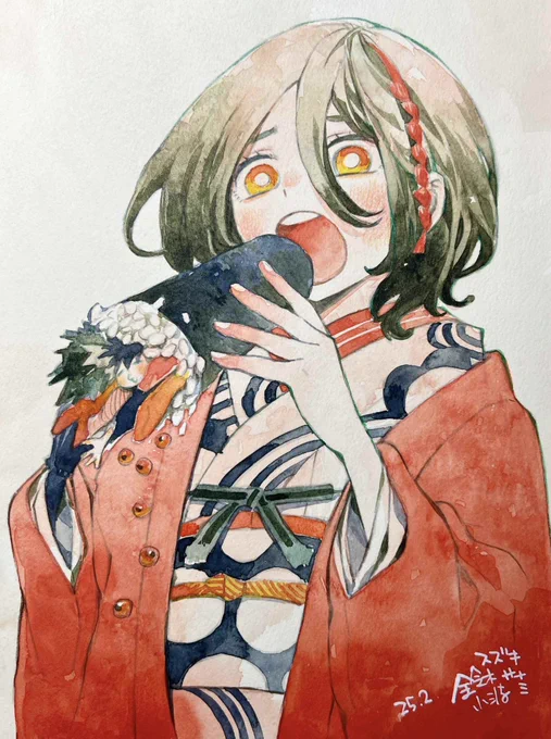 #このタグ見た人は食べ物を持ったキャラを貼る 