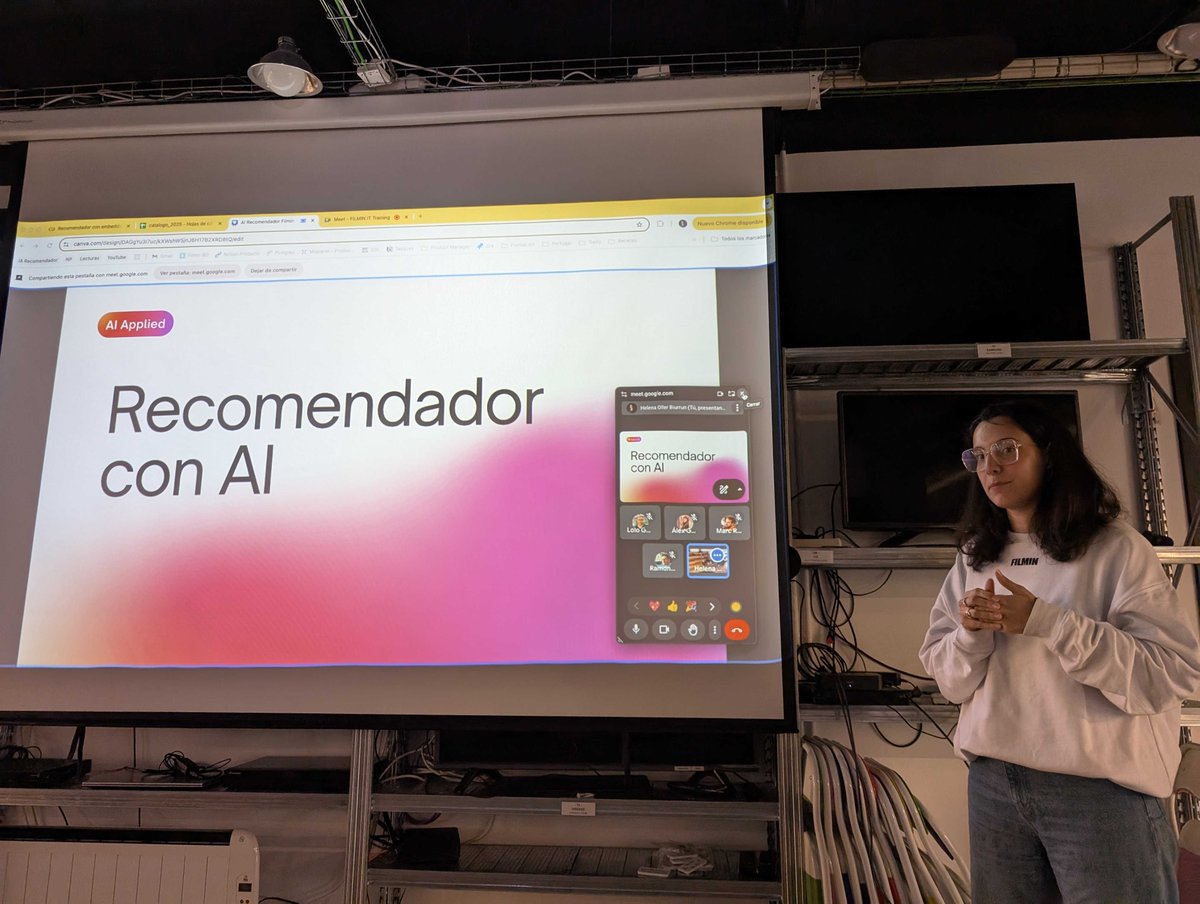 Hoy hemos tenido una formación sobre estrategias para desarrollar un recomendador de contenidos con IA, a cargo de nuestra PM <a href="/helenaollerb/">Helena Oller Biurrun</a> 🤖.