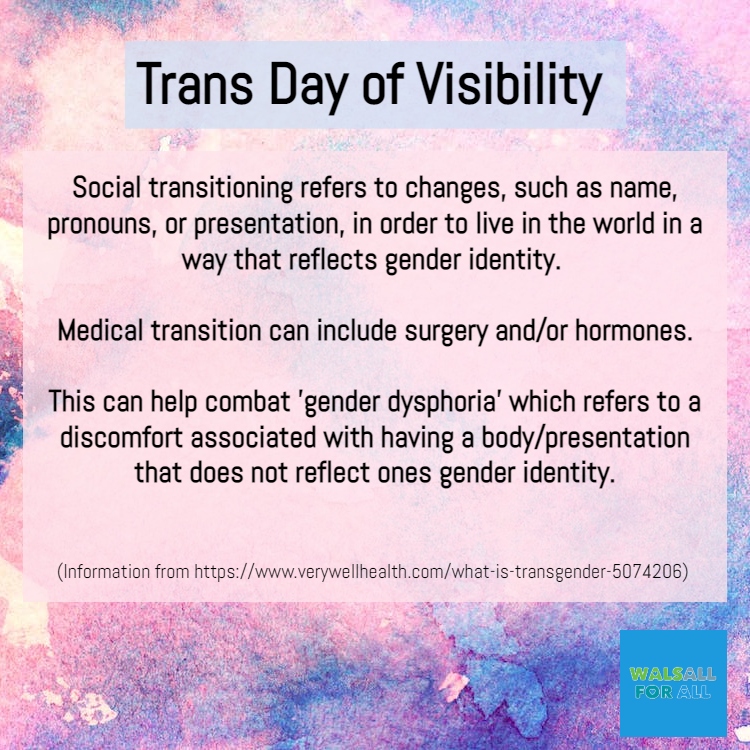 walsallforall's tweet image. On #TransDayOfVisibility you can be an ally to the community by learning about transgender identities #TDOV #WalsallForAll