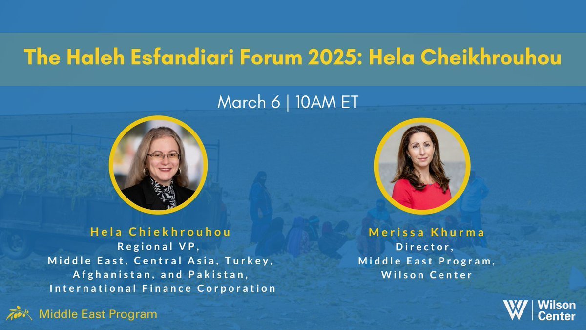 TODAY @ 10 AM | The Haleh Esfandiari Forum 2025 | Featuring Hela Cheikhrouhou

MEP invites you to a conversation centered around resilience, gender equality, and the private sector’s role in fragile MENA states.

📍RSVP &amp; Webcast: buff.ly/Yx2HpyN
