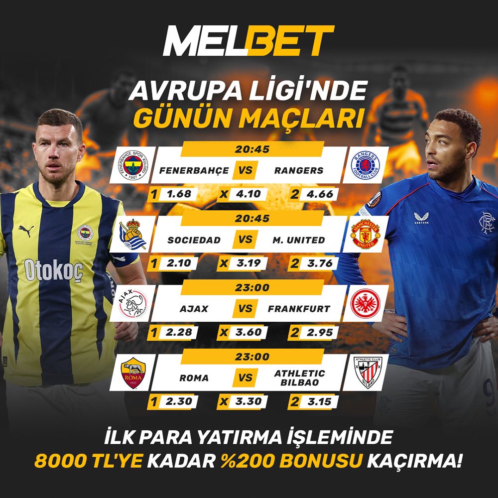 🏆 UEFA AVRUPA LİGİ MAÇ GÜNÜNDE BU ORANLAR BAŞKA YERDE YOK!

💰 İlk yatırımında 8000₺’ye kadar %200 bonus fırsatı!
⚡️ Promokod’unu kullanarak ilk yatırımında %50 ekstra bonus seni bekliyor: ml_1114587

🤩🚨 joinmelbet.com/enjoy