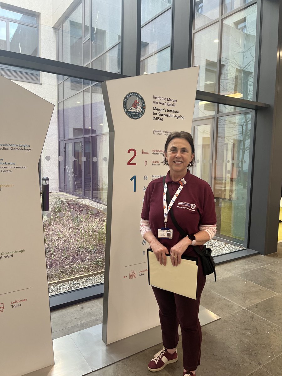Dr Colm Henry, CCO HSE Ireland (@ccohse) on Twitter photo Bredeen Keane, retired school principal, in <a href="/stjamesdublin/">St James's Hospital</a> today. Bredeen is one of >25 patient volunteers in Brian Gough’s team, helping patients navigate their way around. Tagann an fhoireann i gcabhair ar na hothair uilig trí shaothar deonach. Tá muid thar a bheith buíoch leo Bredeen Keane, retired school principal, in <a href="/stjamesdublin/">St James's Hospital</a> today. Bredeen is one of >25 patient volunteers in Brian Gough’s team, helping patients navigate their way around. Tagann an fhoireann i gcabhair ar na hothair uilig trí shaothar deonach. Tá muid thar a bheith buíoch leo
