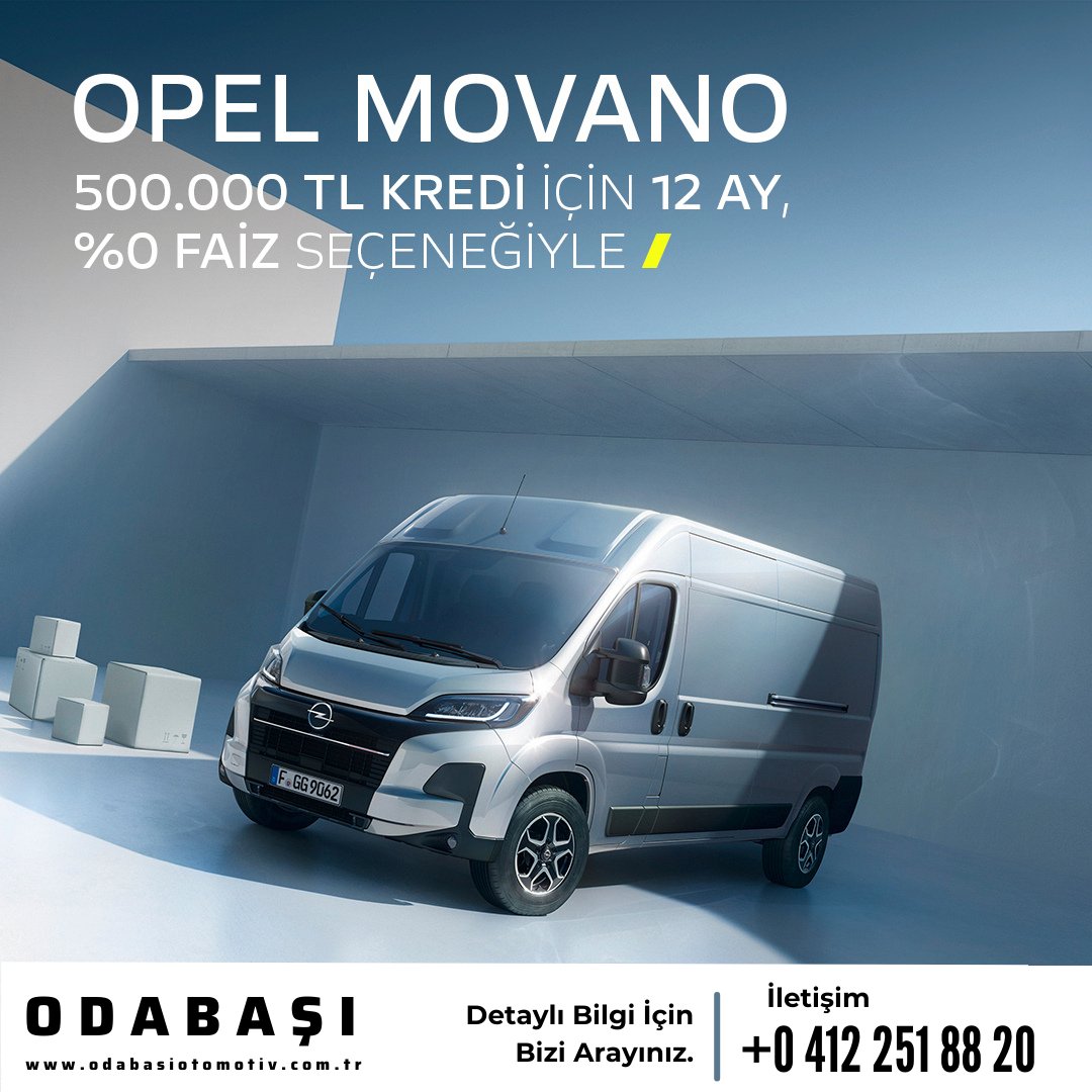 #YeniMovano Ticaretin yeni enerjisi. Yüksek taşıma kapasitesi, profesyonel tasarımı ve üstün sürücü destek özellikleriyle Alman üretim kalitesi ve kullanışlılığını yansıtıyor.

*Kampanya 1-31 Mart 2025 tarihleri arasında geçerlidir.

Detaylı bilgi için; 0 (412) 251 88 20

#opel