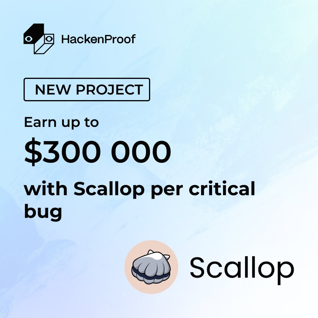Calling all code breakers! 🧢 <a href="/Scallop_io/">Scallop</a> is putting their security to the test.  Up to $300,000 for finding critical bugs! 

You will be rewarded based on these tiers: 
- Critical: $30,000 - $300,000 
- High: $3,000 - $30,000 
- Medium: $300 - $3,000 - Low: $30 - $300

Are you