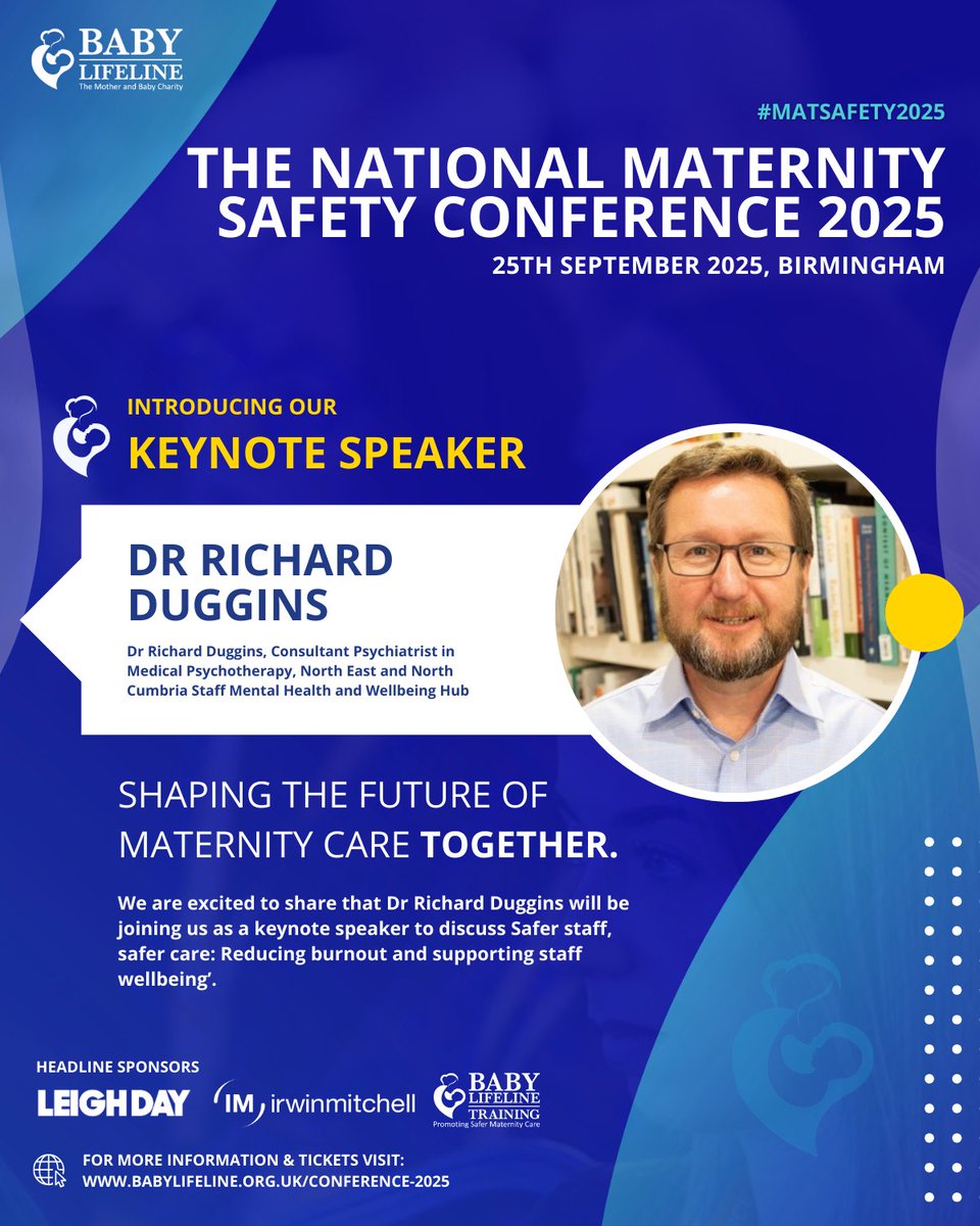 Baby Lifeline π (@babylifeline) on Twitter photo π£ Dr Richard Duggins <a href="/rduggins/">Dr Richard Duggins</a> will be joining us as a keynote speaker at this yearβs #MatSafety2025 Conference! Richard will be discussing βSafer staff, safer care: Reducing burnout and supporting staff wellbeingβ.
π Learn more: babylifeline.org.uk/conference-2025 #BabyLifeline #Charity π£ Dr Richard Duggins <a href="/rduggins/">Dr Richard Duggins</a> will be joining us as a keynote speaker at this yearβs #MatSafety2025 Conference! Richard will be discussing βSafer staff, safer care: Reducing burnout and supporting staff wellbeingβ.
π Learn more: babylifeline.org.uk/conference-2025 #BabyLifeline #Charity