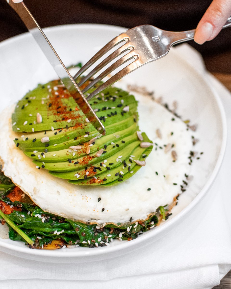 Rise and shine with Mooo Beacon Hill's healthy breakfast bowls like our Kale and Spinach Bowl - Egg Whites, Quinoa, Avocado, Espelette Chili, Sesame &amp; Sunflower Seeds
