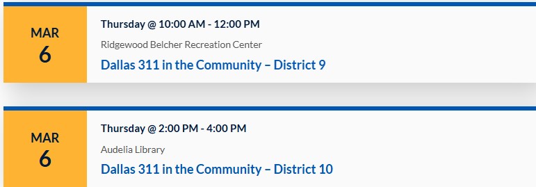 311Dallas's tweet image. Ready to make a difference? Please stop by at the location below and let us help you with your City of Dallas service requests .#dallasrecreationcenters #dallascode #dallas #dallasrecreationcenter #cityhallonthego #dallascityhall #dallascommunity #dallascitycouncil #dallasnews