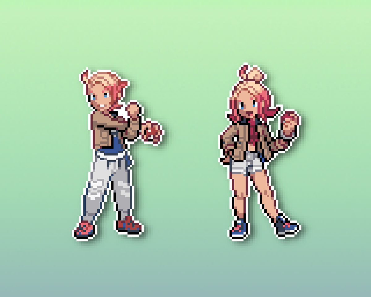 Pokemon Legends ZA rivals, Urbain and Taunie! #pixelart #ドット絵
