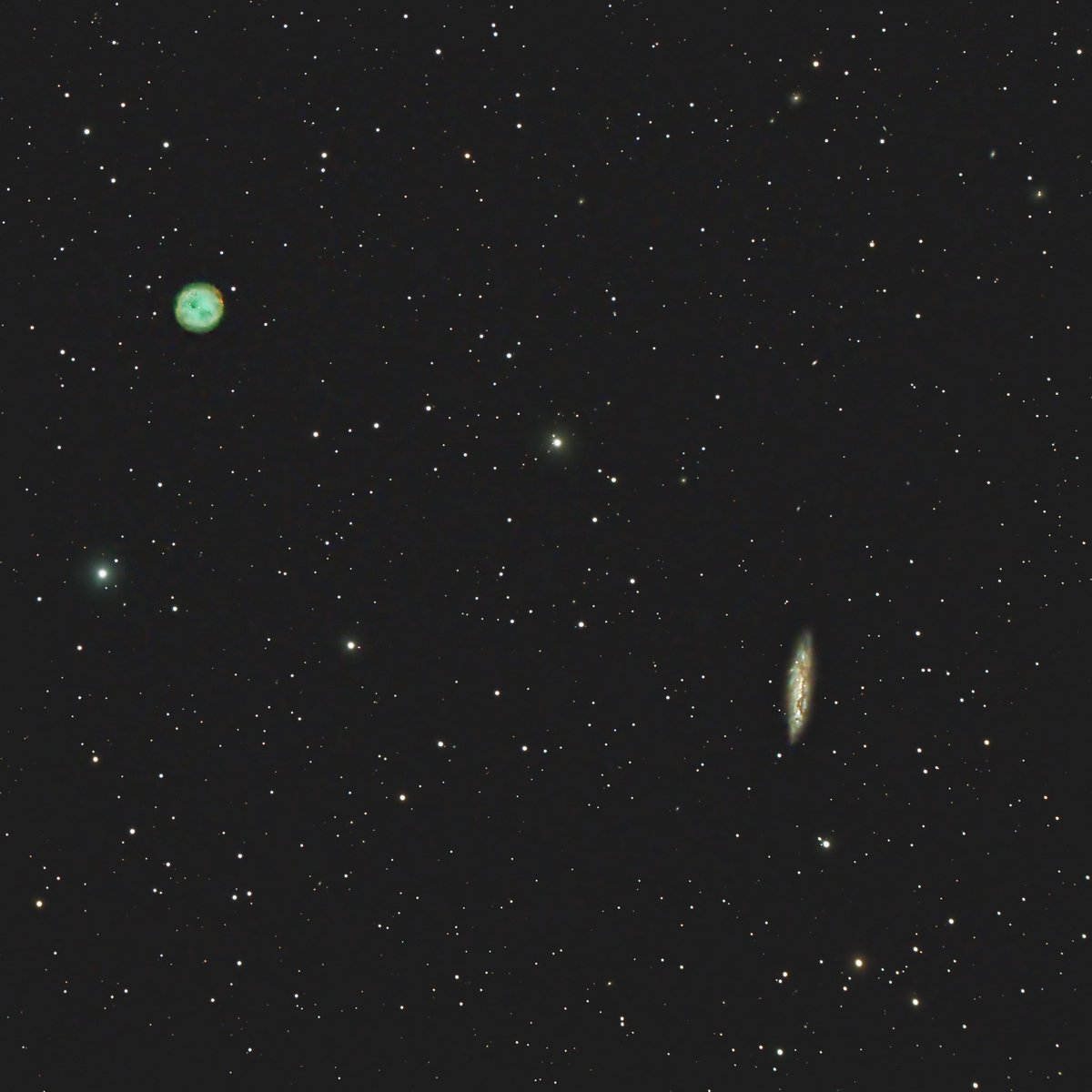 Nick Williams 🔭📷✈️ (@nick_e4astro) on Twitter photo The lovely pairing of M108 Surfboard Galaxy & M97 Owl Nebula in Ursa Major, imaged from NE London 5 March.
Taken with StellaMira 90EDT & ZWO533MC camera.
#astrophotography
<a href="/skyatnightmag/">BBC Sky at Night Magazine</a>
<a href="/VirtualAstro/">VirtualAstro</a> The lovely pairing of M108 Surfboard Galaxy & M97 Owl Nebula in Ursa Major, imaged from NE London 5 March.
Taken with StellaMira 90EDT & ZWO533MC camera.
#astrophotography
<a href="/skyatnightmag/">BBC Sky at Night Magazine</a>
<a href="/VirtualAstro/">VirtualAstro</a>