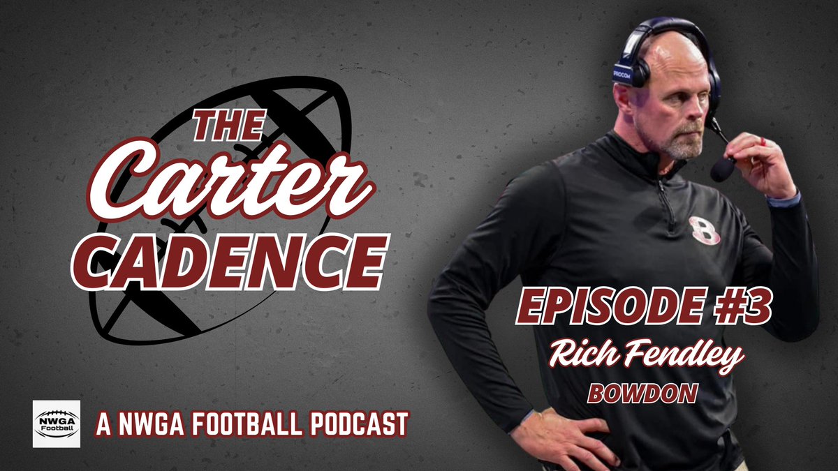 Brooks Carter (@brooksacarter) on Twitter photo Episode #2 of The Carter Cadence!
- This week's interview: Bowdon's Rich Fendley
- This week's player spotlight: <a href="/HoggLangston/">Langston Hogg</a> from <a href="/CHSHurricaneFB/">CartersvilleFootball</a>
- This week's NWGA Throwback: Ronnie Wiggins from <a href="/chattoogaFB/">Chattooga Indians Football</a> (Class of 2006)
WATCH/LISTEN links in thread below ⬇️ Episode #2 of The Carter Cadence!
- This week's interview: Bowdon's Rich Fendley
- This week's player spotlight: <a href="/HoggLangston/">Langston Hogg</a> from <a href="/CHSHurricaneFB/">CartersvilleFootball</a>
- This week's NWGA Throwback: Ronnie Wiggins from <a href="/chattoogaFB/">Chattooga Indians Football</a> (Class of 2006)
WATCH/LISTEN links in thread below ⬇️
