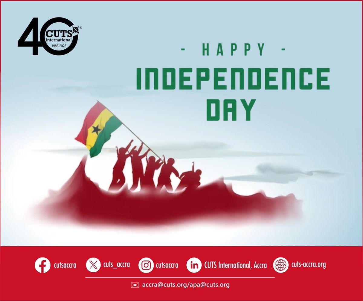 CUTS Accra (@cuts_accra) on Twitter photo #God bless our homeland #Ghana. And make her #great and #strong. Let’s work to build our nation together.
<a href="/Psm_cuts/">Pradeep S. Mehta</a> <a href="/cuts_africa/">CUTS Africa</a>
#HappyIndependenceDay #God bless our homeland #Ghana. And make her #great and #strong. Let’s work to build our nation together.
<a href="/Psm_cuts/">Pradeep S. Mehta</a> <a href="/cuts_africa/">CUTS Africa</a>
#HappyIndependenceDay