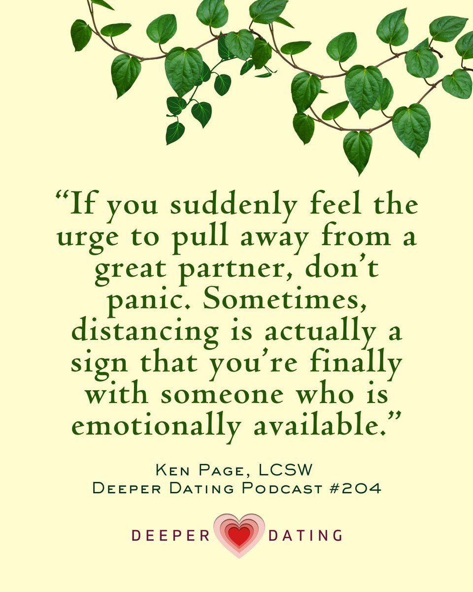 KenPageLCSW's tweet image. deeperdatingpodcast.com/new-relationsh…
&quot;Don’t run from the closeness you’ve always wanted. Sometimes, the fear that makes us pull away is proof we’re finally safe to open up.&quot;

#EmotionalAvailability #HealthyLove #SecureAttachment #DontRunFromLove #RelationshipAnxiety #KenPage