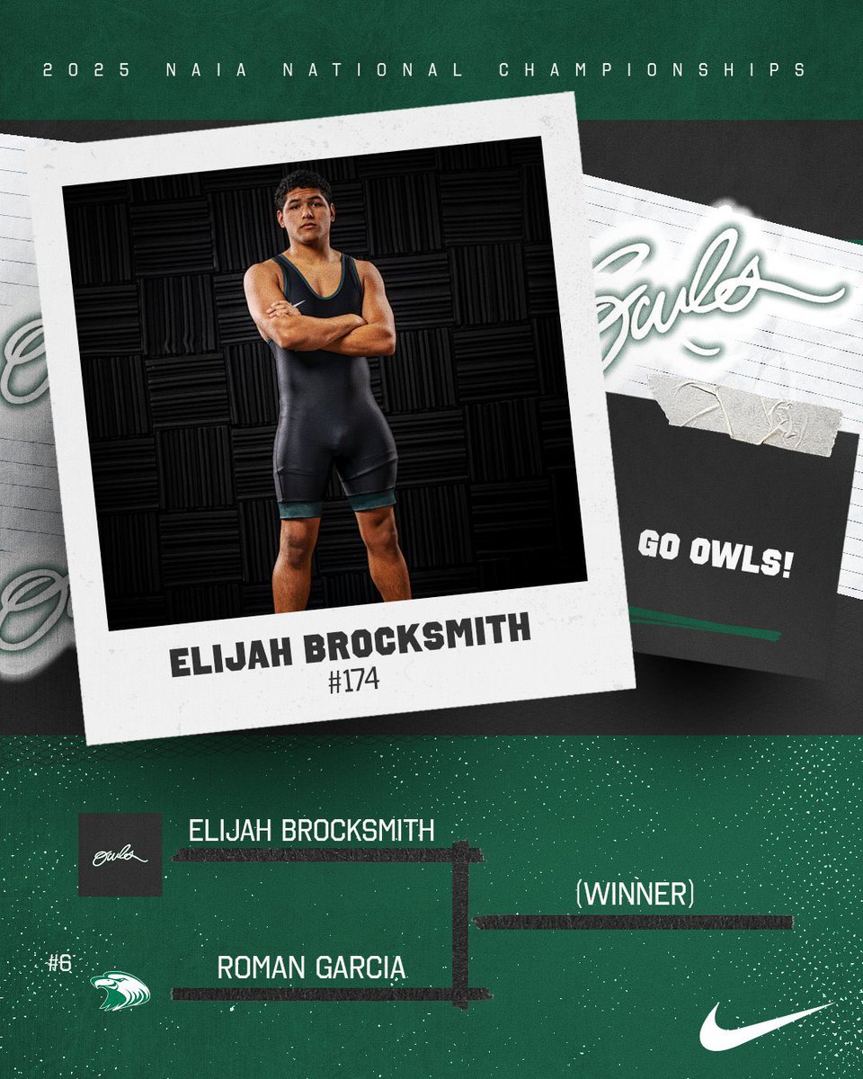 Elijah Brocksmith will take the mat today around noon, in the first round of the NAIA men’s wrestling championships, held in Park City, Kansas. If you can’t make it, you can watch at
flowrestling.org/events/1305876…
Go Owls!!
#TalonsUp