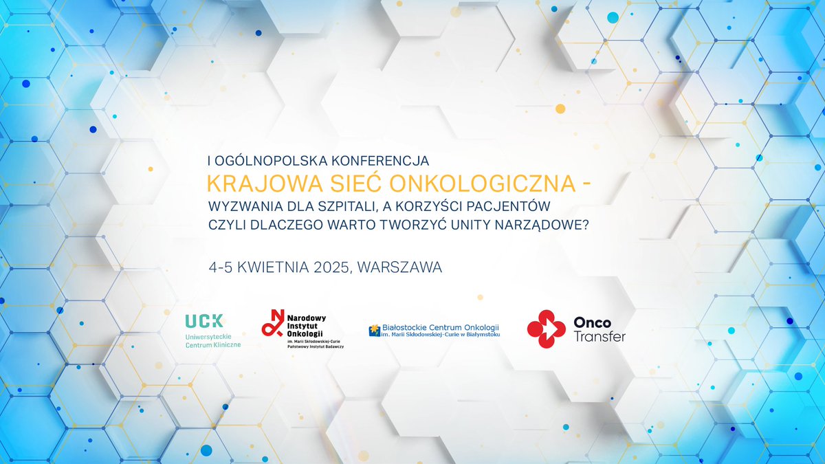 Niespełna miesiąc dzieli nas od oficjalnego wdrożenia Krajowej Sieci Onkologicznej #KSO
Już 4 i 5 kwietnia pierwsza oficjalna konferencja w ramach Sieci - „Krajowa Sieć Onkologiczna – wyzwania dla szpitali a korzyści pacjentów, czyli dlaczego warto tworzyć unity narządowe?”