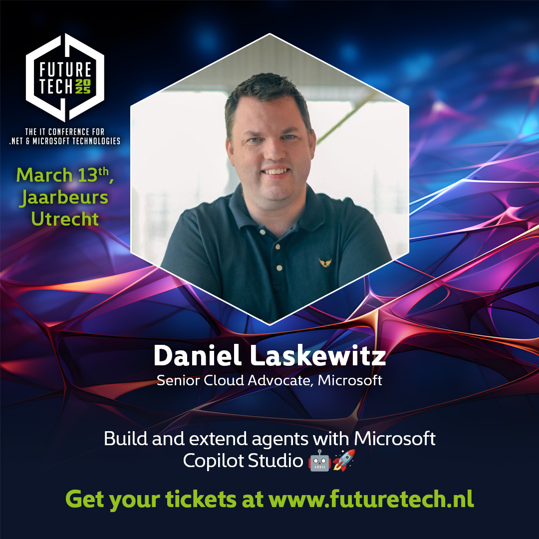 ✨ Super excited to be speaking at Future Tech next week!

🎙️ My talk will be about building and extending agents with Microsoft Copilot Studio!

🎟️ If you don't have any tickets yet, make sure to grab them on the website in the attached image!

#️⃣ #FutureTech2025 #CopilotStudio