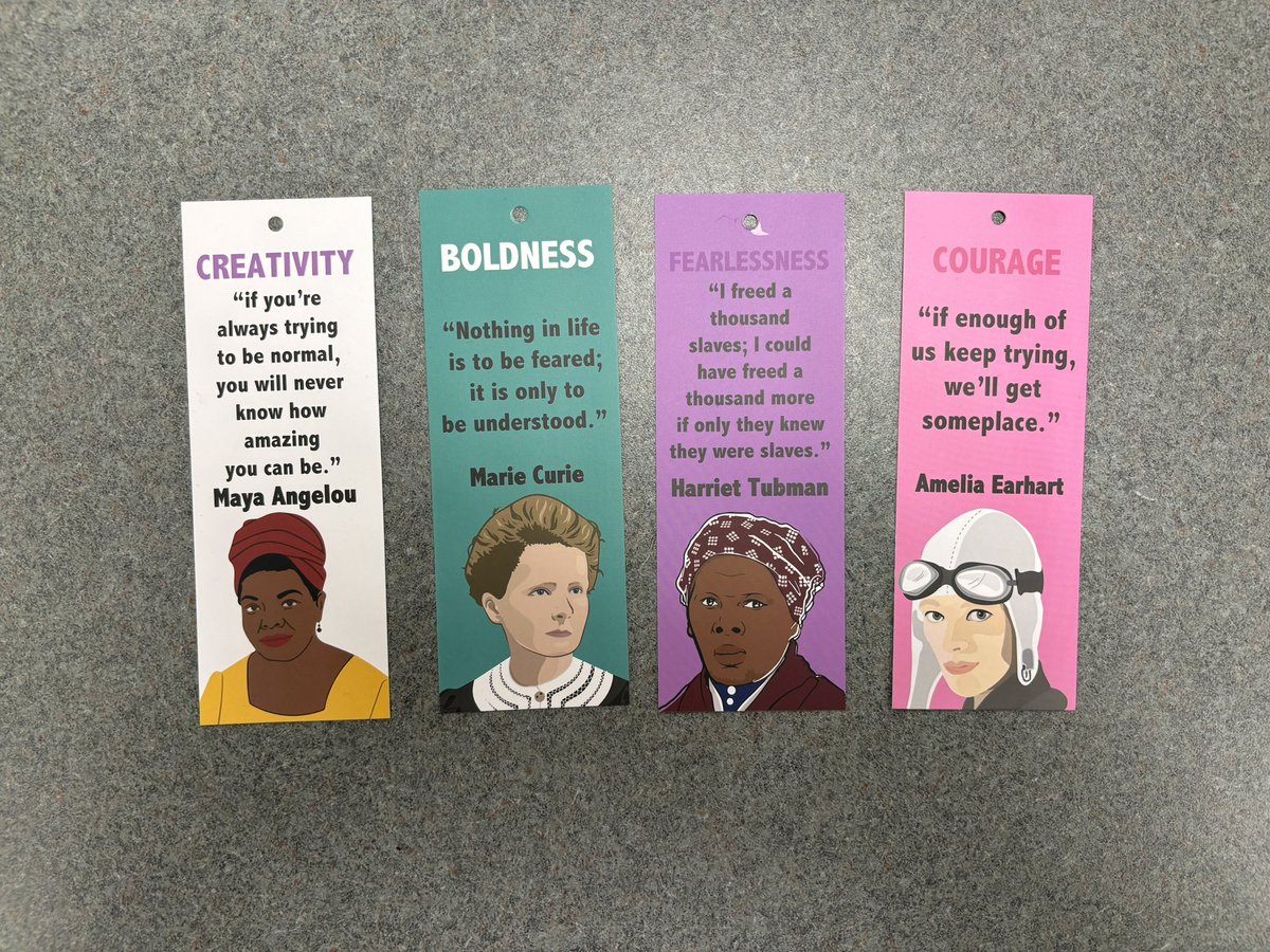 To celebrate Women’s History Month we’ve put these cool bookmarks in the Media Center for all students! Every bookmark has a woman in history and a quote from them!! <a href="/nashaeb/">Dr. Nashae Bennett</a> <a href="/KelbaughKathy/">Kathy Kelbaugh</a> <a href="/BaltCoPS/">Baltimore County Public Schools</a>