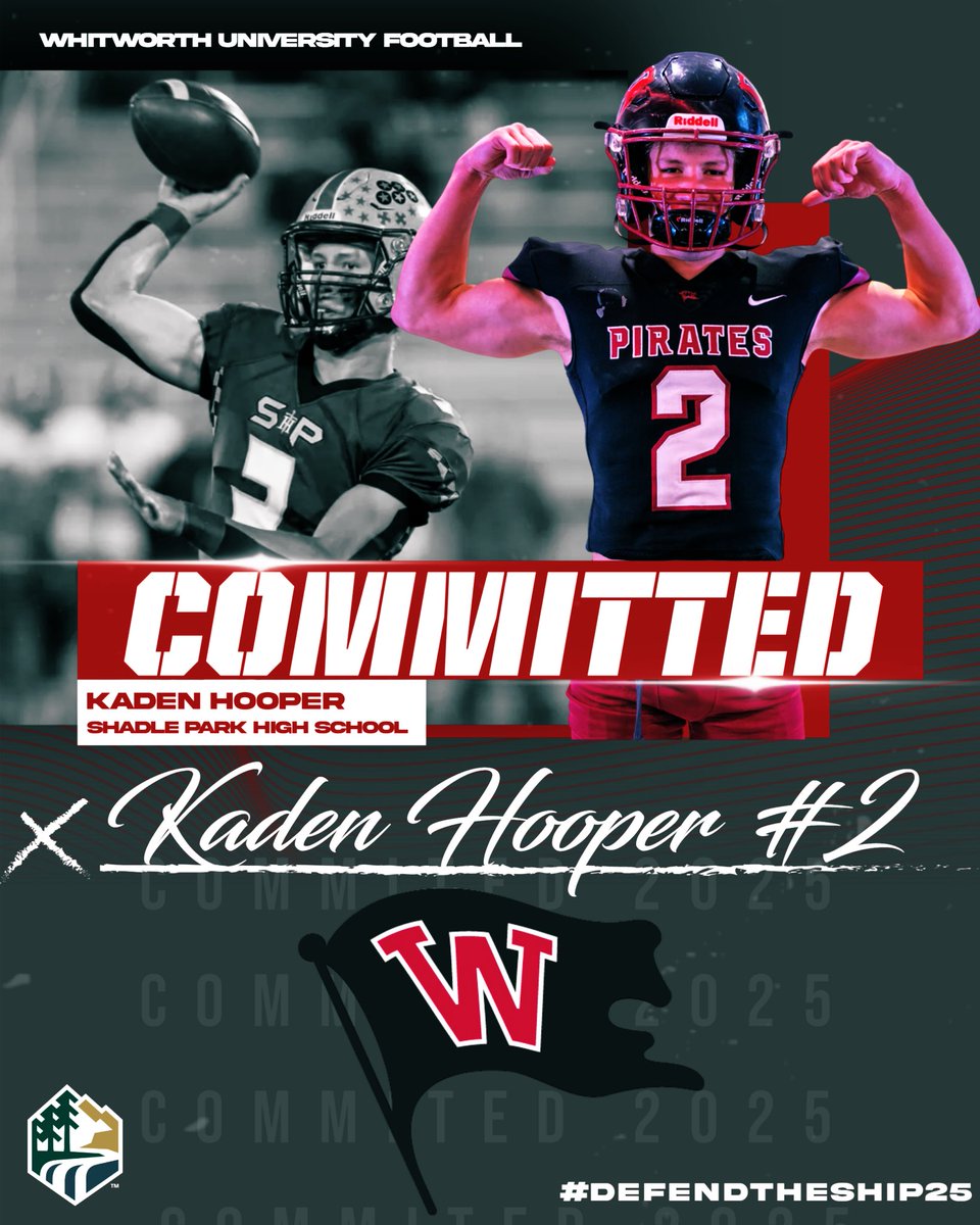 Kaden Hooper (@hooperkaden_12) on Twitter photo Excited to announce my commitment to Whitworth. Super grateful for everyone who has helped me get to this point. Can’t wait to be a pirate! 🏴☠️
<a href="/CoachJrodg/">Jake Rodgers</a> <a href="/coachsandberg/">Rod Sandberg</a> <a href="/Coach__Shaw/">Mac Shaw</a> Excited to announce my commitment to Whitworth. Super grateful for everyone who has helped me get to this point. Can’t wait to be a pirate! 🏴☠️
<a href="/CoachJrodg/">Jake Rodgers</a> <a href="/coachsandberg/">Rod Sandberg</a> <a href="/Coach__Shaw/">Mac Shaw</a>