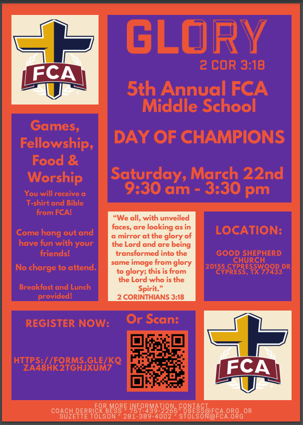 Attention Bengals and Lady Bengals!! It's that time of year again! Come out and meet some new people while having a great time full of Fellowship and FUN!!! Ask Coach Loveless for more information about this GREAT EVENT!!