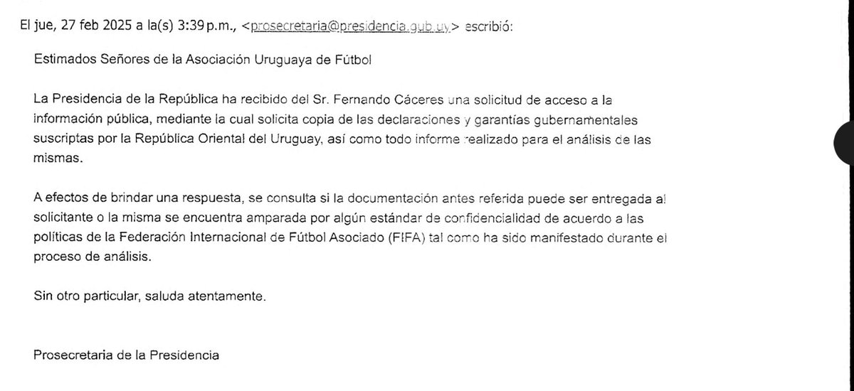 EPreve's tweet photo. 🔴 TODO TURBIO

✔️Ex Secretario Nacional del Deporte en dos períodos (2005-2010 y 2015-2020) @FCaceres2011 pidió al gobierno saliente información sobre el partido del Mundial 2030 en el Centenario.

✔️¿Qué compromisos asumió el gobierno ante FIFA, cómo y dónde están documentados?

✔️¿Quién financiará las obras del Centenario?

 ✔️¿FIFA aportará dinero? ¿Cuánto?  

✔️¿El gobierno aseguró alguna inversión? ¿Cómo y cuándo se pagaría?

✔️ La respuesta a última hora⬇️⬇️