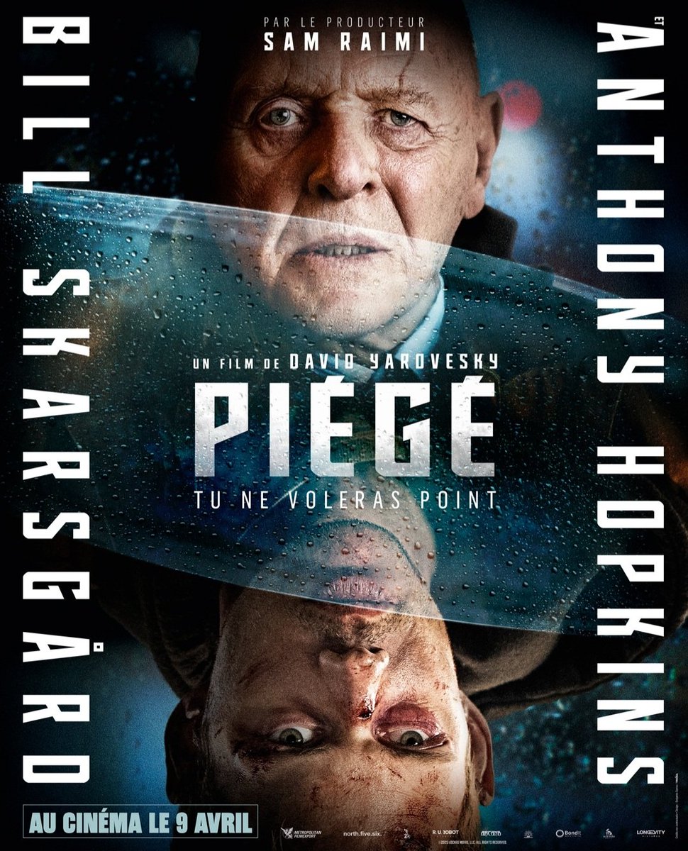 FuckCinephiles's tweet image. Affiches FR pour #Piégé de David Yarovesky avec Bill Skarsgård et Anthony Hopkins, en salles dès le 9 avril prochain.