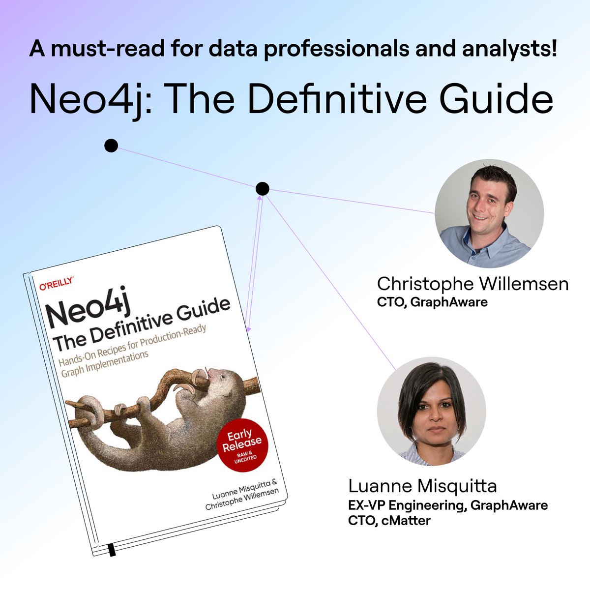 GraphAware (@graph_aware) on Twitter photo Our CTO, <a href="/ikwattro/">Christophe Willemsen</a>, and ex-VP of Engineering, <a href="/luannem/">Luanne Misquitta</a>, have captured years of graph expertise in "Neo4j: The Definitive Guide".
Proud to see their expertise shaping the field! 📖
More info here: oreilly.com/library/view/n…
#GraphDatabase #Neo4j #DataAnalysis Our CTO, <a href="/ikwattro/">Christophe Willemsen</a>, and ex-VP of Engineering, <a href="/luannem/">Luanne Misquitta</a>, have captured years of graph expertise in "Neo4j: The Definitive Guide".
Proud to see their expertise shaping the field! 📖
More info here: oreilly.com/library/view/n…
#GraphDatabase #Neo4j #DataAnalysis
