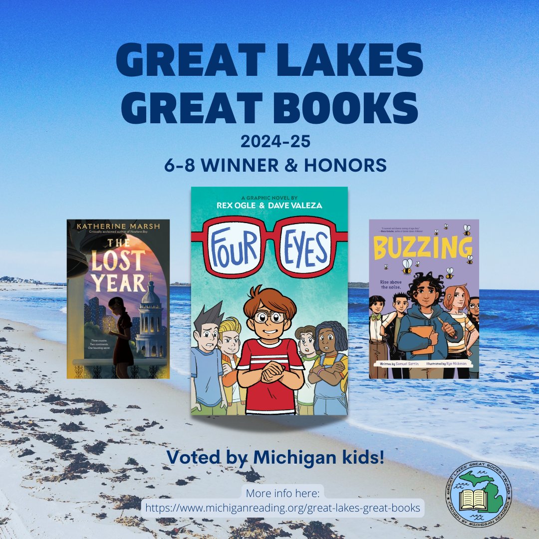 Michigan Great Lakes Great Books Award (@michglgbooks) on Twitter photo Congratulations to our 6-8 winners and honors for 2024-25! <a href="/michiganreading/">Mich Reading Assoc</a>
Winner: <a href="/RexOgle/">Rex Ogle</a> <a href="/davevaleza/">Dave Valeza</a>
Honors: <a href="/MarshKatherine/">Katherine Marsh</a> <a href="/SamuelSattin/">Samuel Sattin</a> <a href="/RyeHickman/">Rye Hickman</a> Congratulations to our 6-8 winners and honors for 2024-25! <a href="/michiganreading/">Mich Reading Assoc</a>
Winner: <a href="/RexOgle/">Rex Ogle</a> <a href="/davevaleza/">Dave Valeza</a>
Honors: <a href="/MarshKatherine/">Katherine Marsh</a> <a href="/SamuelSattin/">Samuel Sattin</a> <a href="/RyeHickman/">Rye Hickman</a>