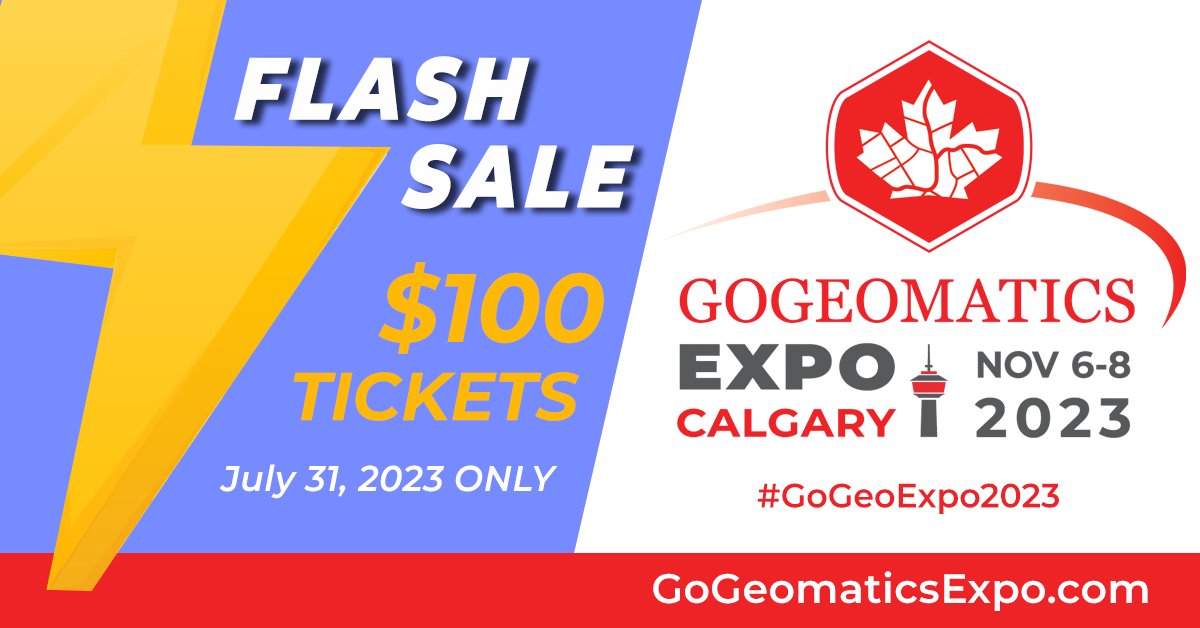 1 Day Flash Ticket Sale: Get Your Tickets for Canada’s National Geomatics Expo at $175 CAD! - mailchi.mp/gogeomatics/go…