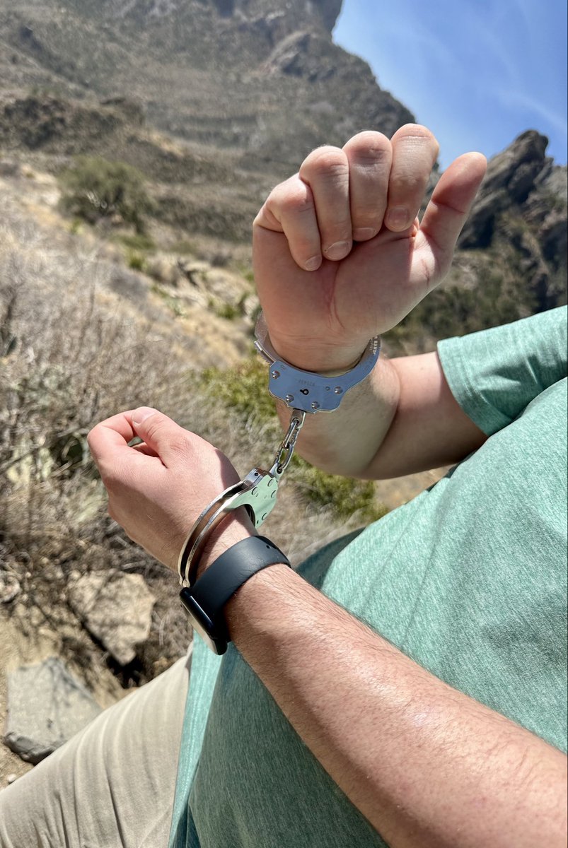 Cuffed hiking 🥾 

With <a href="/locked22kink/">Locked Switch</a>