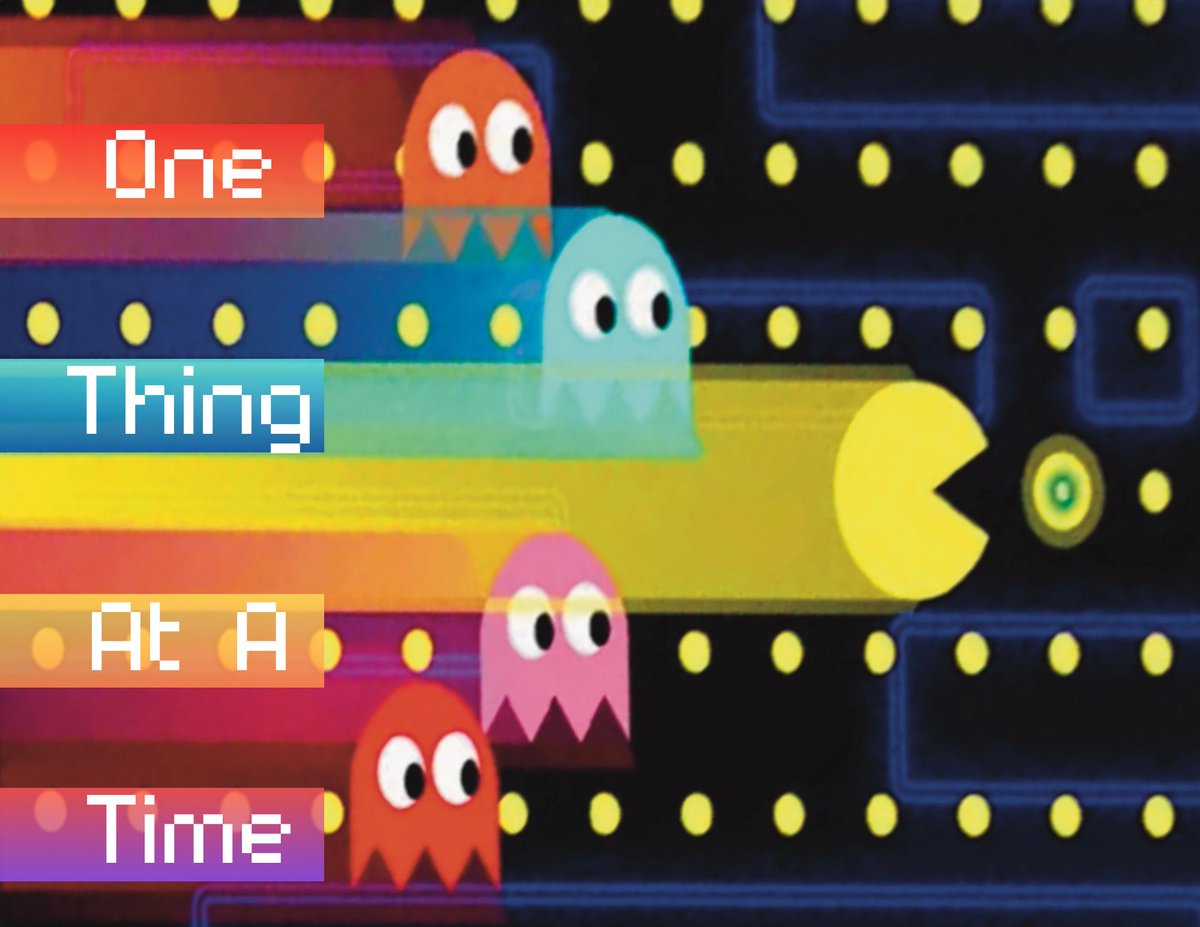 WildChildEdu's tweet photo. When you have a retro loving kiddo + want to put motivation in to a print for them.  And for real, who doesn’t love pac man?!
We were talking about something very familiar, splitting attention up into too many things at a time. 
One small goal at a time.
#neurodivergent #anxiety https://t.co/CXMc6zTwp5
