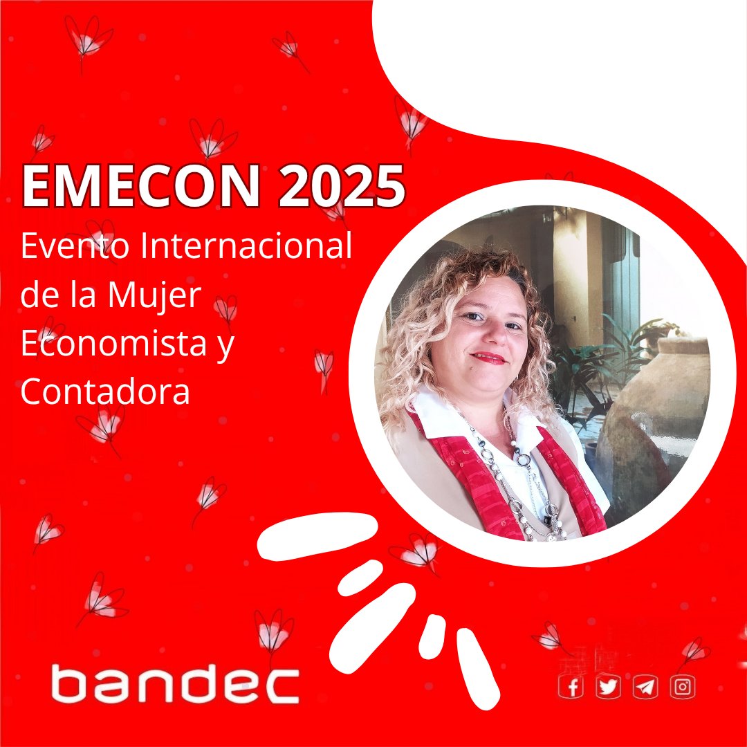 BCamaguey's tweet image. Bandec estará representado EMECON 2025, #Camagüey.
Marbeydis Damián Pino, presentará su 
&quot;Procedimiento Contable de Nuevas Modalidades de Ahorro para las micro, pequeñas y medianas empresas&quot;  
#MujerEmpoderada
#8deMarzo
#BandecNoSeDetiene
#PorCamagüeyTodo