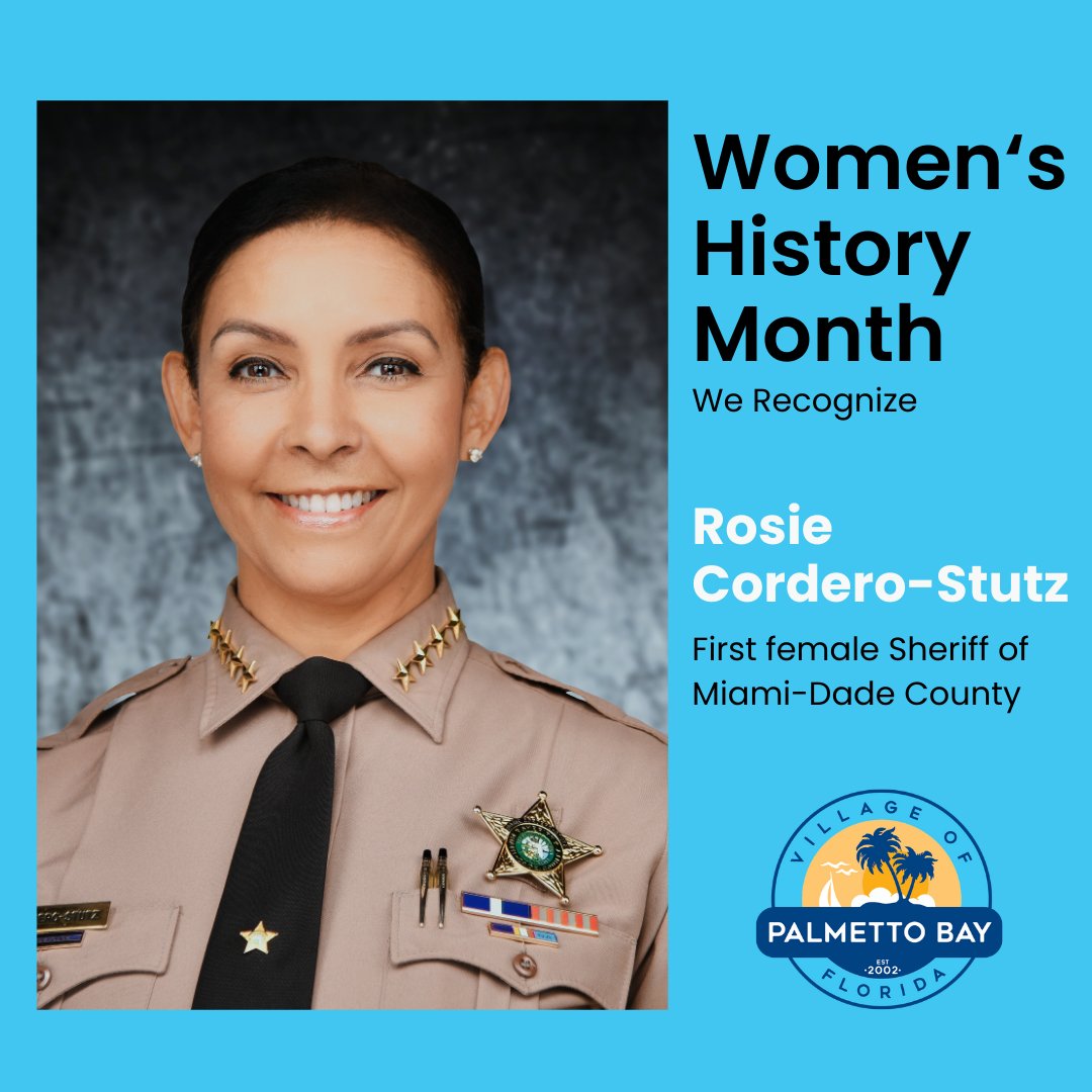 Sheriff Rosie Cordero-Stutz made history this year when she became the first female Sheriff of Miami-Dade County. She’s also the first Hispanic woman elected as Sheriff in Florida. Thank you so much, Sheriff Cordero-Stutz, for your many over 28 years of dedicated service!