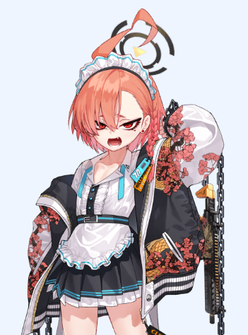 ブルアカ「スマホゲー(?)のキャラで、 メイド服っぽいものを着ていて、 連射の効く銃火器で」|Atra(Ys)のイラスト