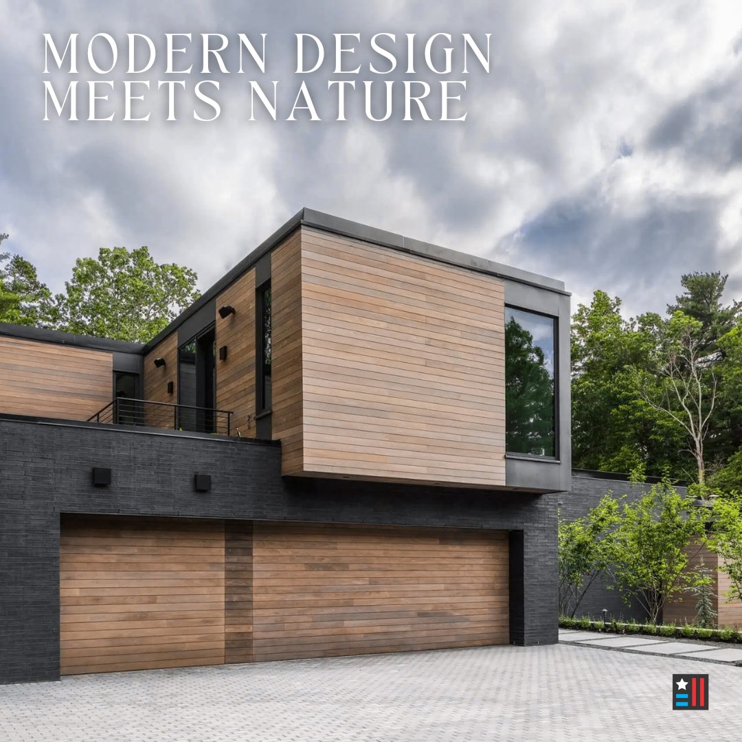 AmericanaReal's tweet photo. This stunning home in The Ramble, Biltmore Forest, NC, blends crisp architecture with organic warmth. Featuring Americana™ Thermally Modified Poplar Siding, it offers rich texture &amp; sustainability. Designed by Vellum Architecture, built by Buchannan Builders. 📸: 161 Photography https://t.co/tc921onB5M